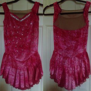 Beautiful one of a kind SHARENE Dress w Swarovski Crystals Ice Skating Dress AS